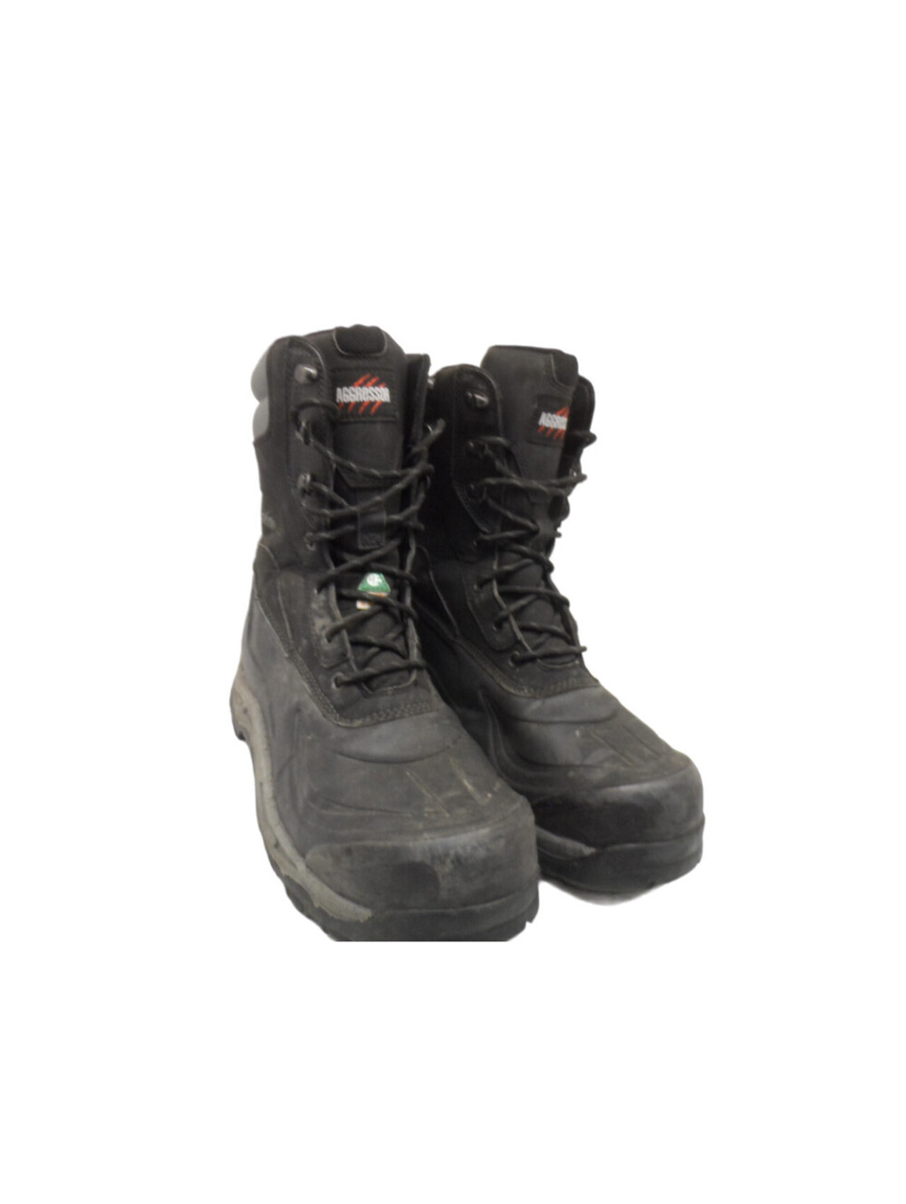 Aggressor Men's 8" 8910 Steel Toe Steel Plate WP Work Boots Black/Grey Size 11M